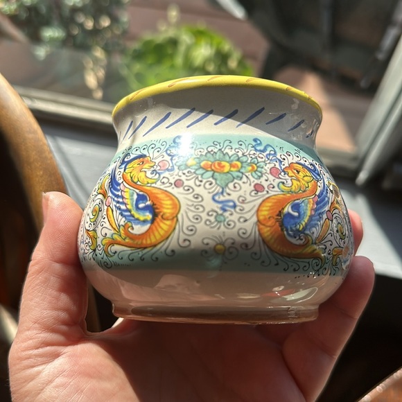 🇮🇹Meridiana Ceramiche hand painted pottery from Italy. Colorful dish with lid - Picture 10 of 16